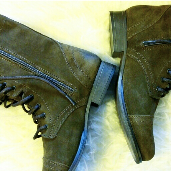 💎NIB Steve Madden Green Suede Combat Boots - Picture 4 of 6